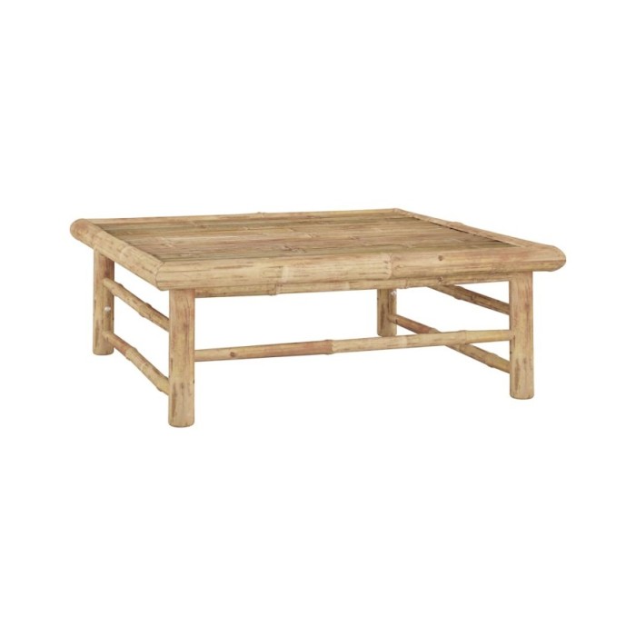 Salon de jardin 6 pcs avec coussins blanc crème Bambou