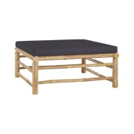 Salon de jardin 8 pcs avec coussins gris foncé Bambou