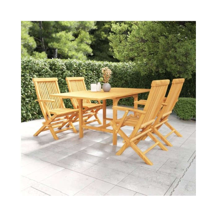 Salon de jardin 5 pcs Bois de teck massif