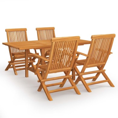 Salon de jardin 5 pcs Bois de teck massif