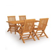 Salon de jardin 5 pcs Bois de teck massif