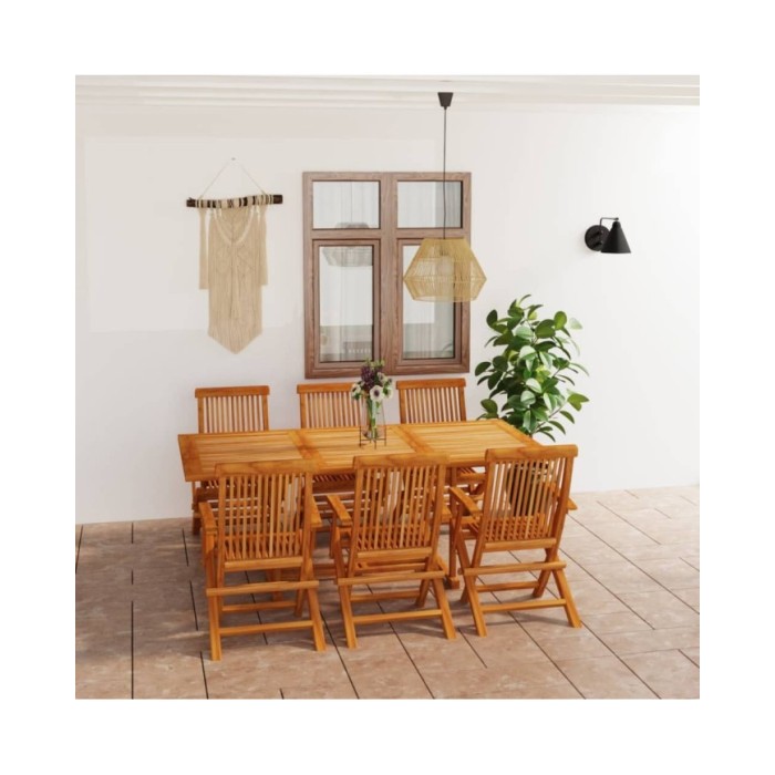 Salon de jardin 7 pcs Bois de teck massif