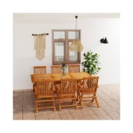 Salon de jardin 7 pcs Bois de teck massif