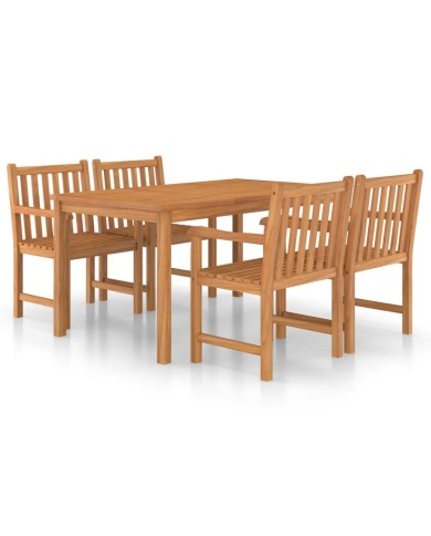 Ensemble de salle à manger de jardin 5 pcs Bois de teck solide