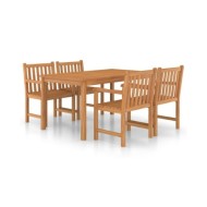 Ensemble de salle à manger de jardin 5 pcs Bois de teck solide