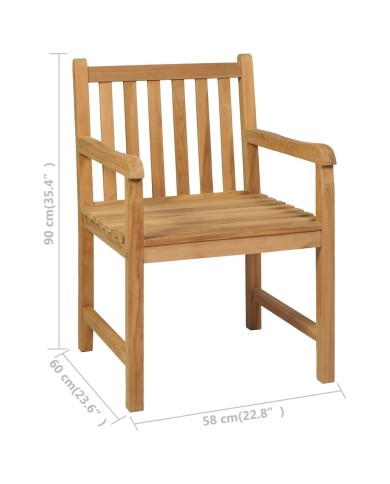 Ensemble de salle à manger de jardin 5 pcs Bois de teck solide