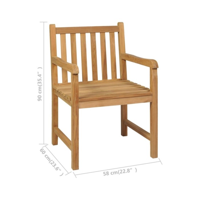 Ensemble de salle à manger de jardin 5 pcs Bois de teck solide