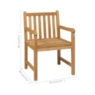 Ensemble de salle à manger de jardin 5 pcs Bois de teck solide