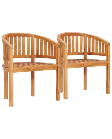 Salon de jardin 5 pcs en forme de banane Bois de teck solide