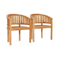 Salon de jardin 5 pcs en forme de banane Bois de teck solide