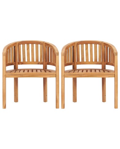 Salon de jardin 5 pcs en forme de banane Bois de teck solide