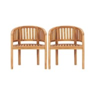 Salon de jardin 5 pcs en forme de banane Bois de teck solide