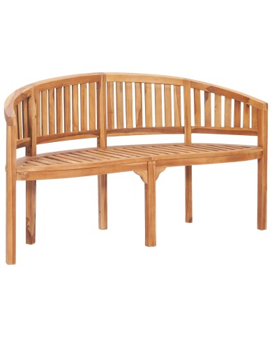 Salon de jardin 5 pcs en forme de banane Bois de teck solide