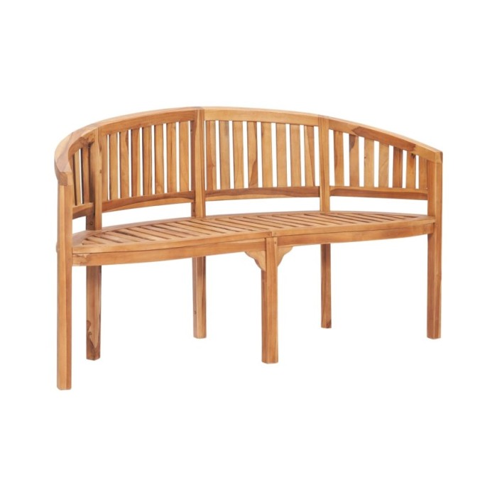 Salon de jardin 5 pcs en forme de banane Bois de teck solide