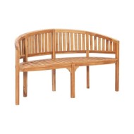 Salon de jardin 5 pcs en forme de banane Bois de teck solide