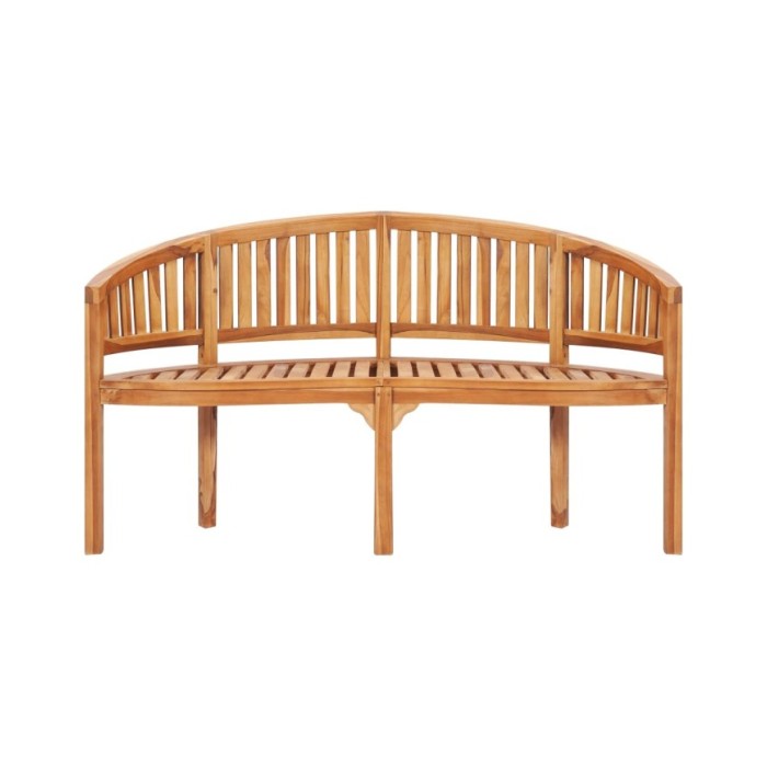Salon de jardin 5 pcs en forme de banane Bois de teck solide