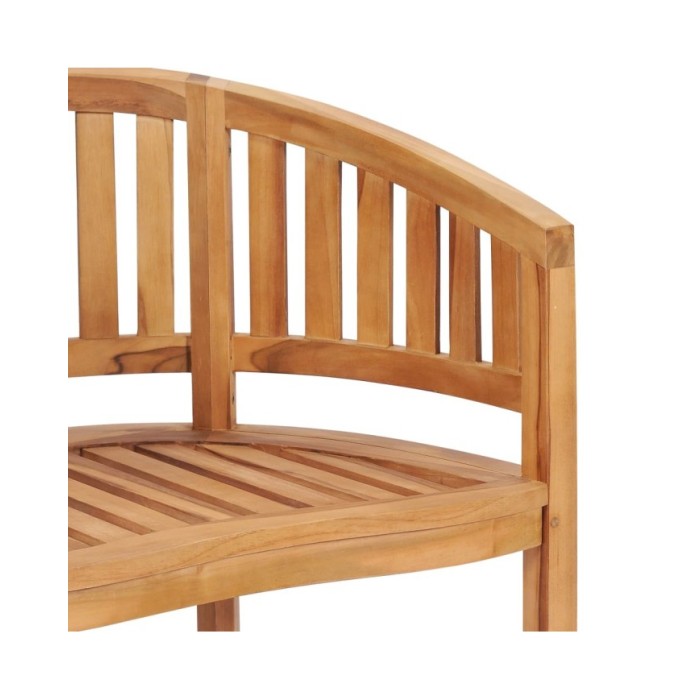 Salon de jardin 5 pcs en forme de banane Bois de teck solide