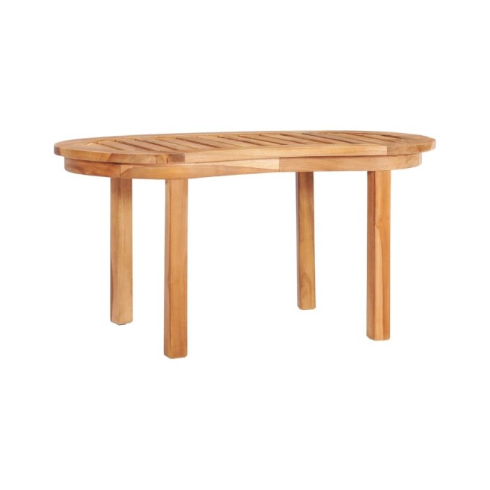 Salon de jardin 5 pcs en forme de banane Bois de teck solide
