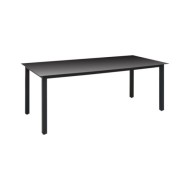 Ensemble de salle à manger de jardin 7 pcs Noir