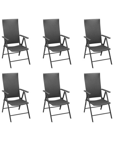 Ensemble de salle à manger de jardin 7 pcs Noir