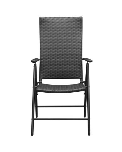 Ensemble de salle à manger de jardin 7 pcs Noir