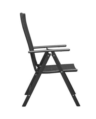 Ensemble de salle à manger de jardin 7 pcs Noir
