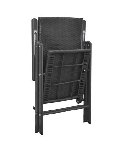 Ensemble de salle à manger de jardin 7 pcs Noir