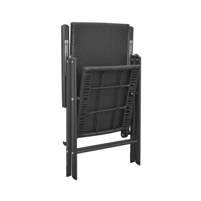 Ensemble de salle à manger de jardin 7 pcs Noir