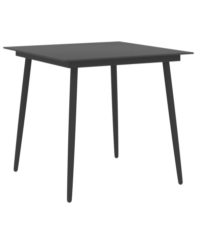 Ensemble de salle à manger de jardin 5 pcs Noir