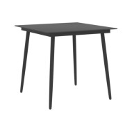 Ensemble de salle à manger de jardin 5 pcs Noir