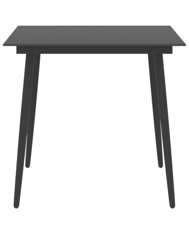 Ensemble de salle à manger de jardin 5 pcs Noir