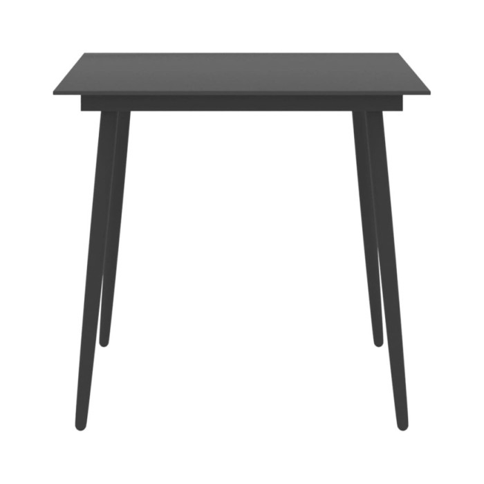 Ensemble de salle à manger de jardin 5 pcs Noir