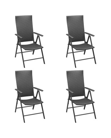 Ensemble de salle à manger de jardin 5 pcs Noir