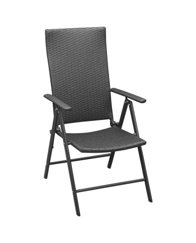 Ensemble de salle à manger de jardin 5 pcs Noir