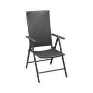 Ensemble de salle à manger de jardin 5 pcs Noir
