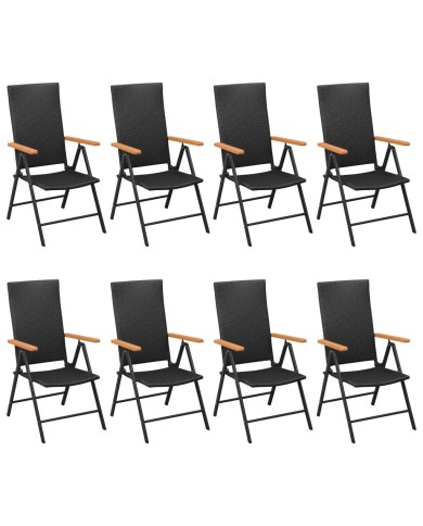 Ensemble de salle à manger de jardin 9 pcs Noir et marron
