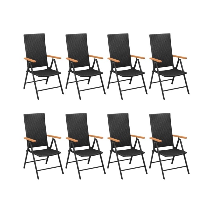 Ensemble de salle à manger de jardin 9 pcs Noir et marron