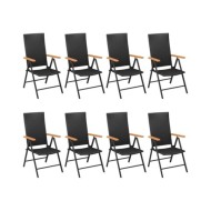 Ensemble de salle à manger de jardin 9 pcs Noir et marron