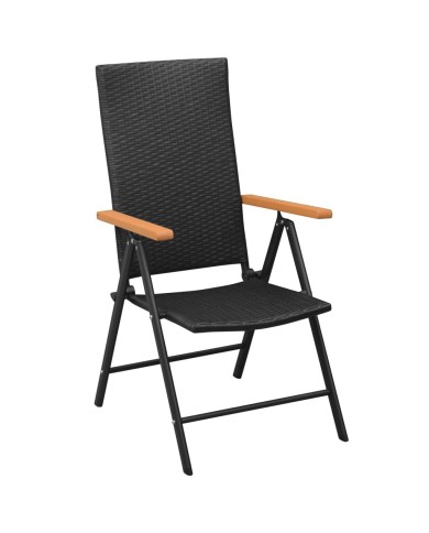 Ensemble de salle à manger de jardin 9 pcs Noir et marron