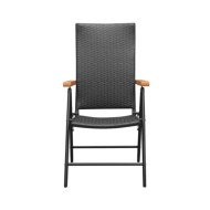 Ensemble de salle à manger de jardin 9 pcs Noir et marron