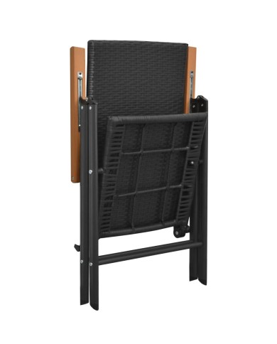 Ensemble de salle à manger de jardin 9 pcs Noir et marron