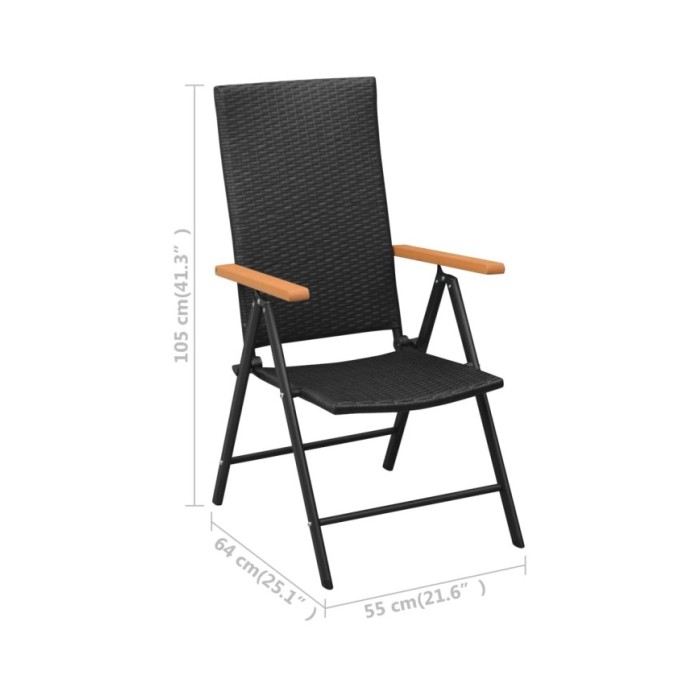 Ensemble de salle à manger de jardin 9 pcs Noir et marron
