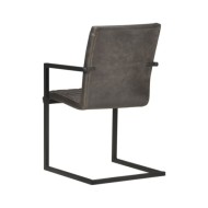 Chaises de salle à manger cantilever 4 pcs Gris Cuir véritable
