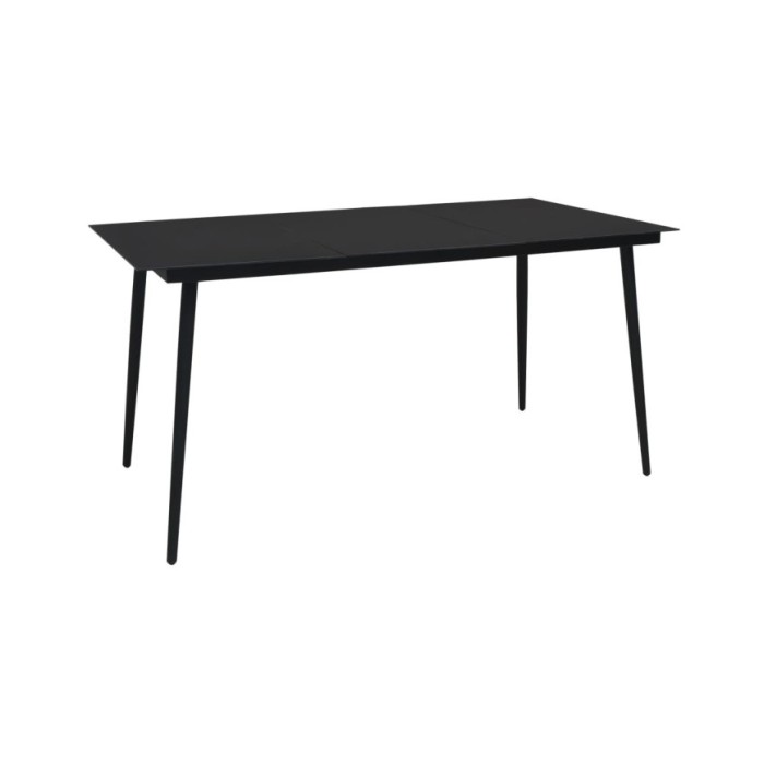Ensemble à dîner d'extérieur 5 pcs Rotin PVC Noir