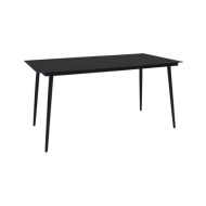 Ensemble à dîner d'extérieur 5 pcs Rotin PVC Noir