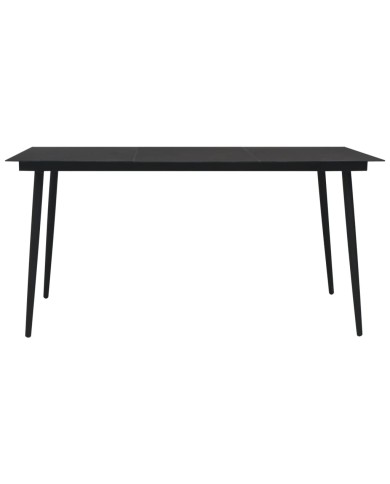 Ensemble à dîner d'extérieur 5 pcs Rotin PVC Noir