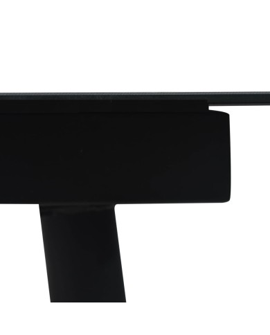 Ensemble à dîner d'extérieur 5 pcs Rotin PVC Noir