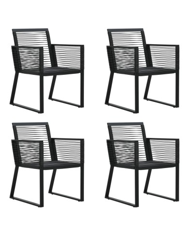 Ensemble à dîner d'extérieur 5 pcs Rotin PVC Noir