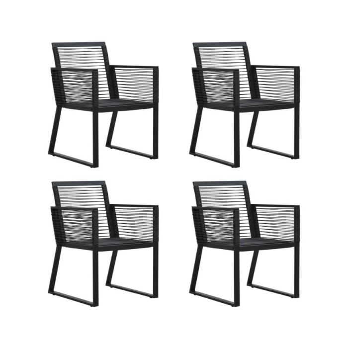 Ensemble à dîner d'extérieur 5 pcs Rotin PVC Noir