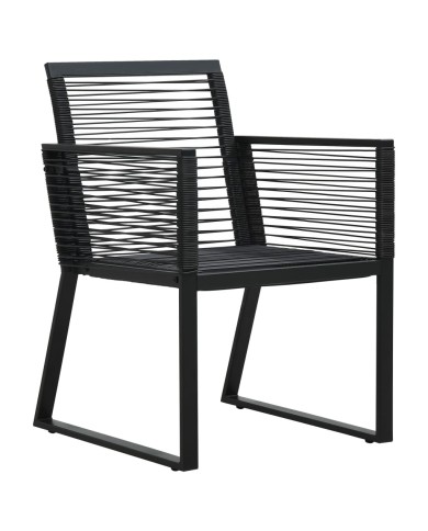 Ensemble à dîner d'extérieur 5 pcs Rotin PVC Noir